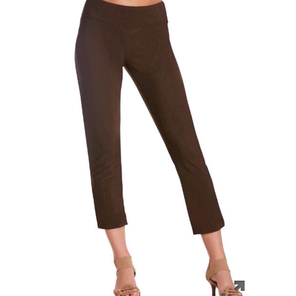 Boston Proper Beyond Travel Crop Pant Brown NWOT